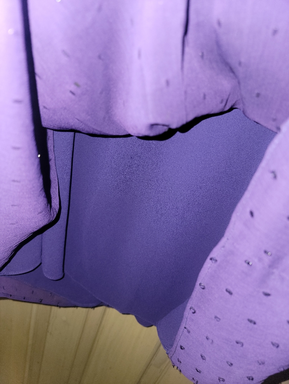 MICHAEL Michael Kors Purple Lng Sleeve Blouse with Sparkle Dot Womens Plus Sz 2X - Picture 4 of 5